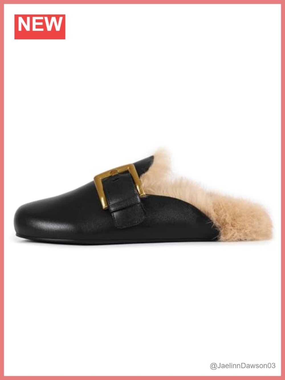 Women's Real Fur Mules Slip-On Fluffy Slippers with Soft Fur Lining Warm Winter